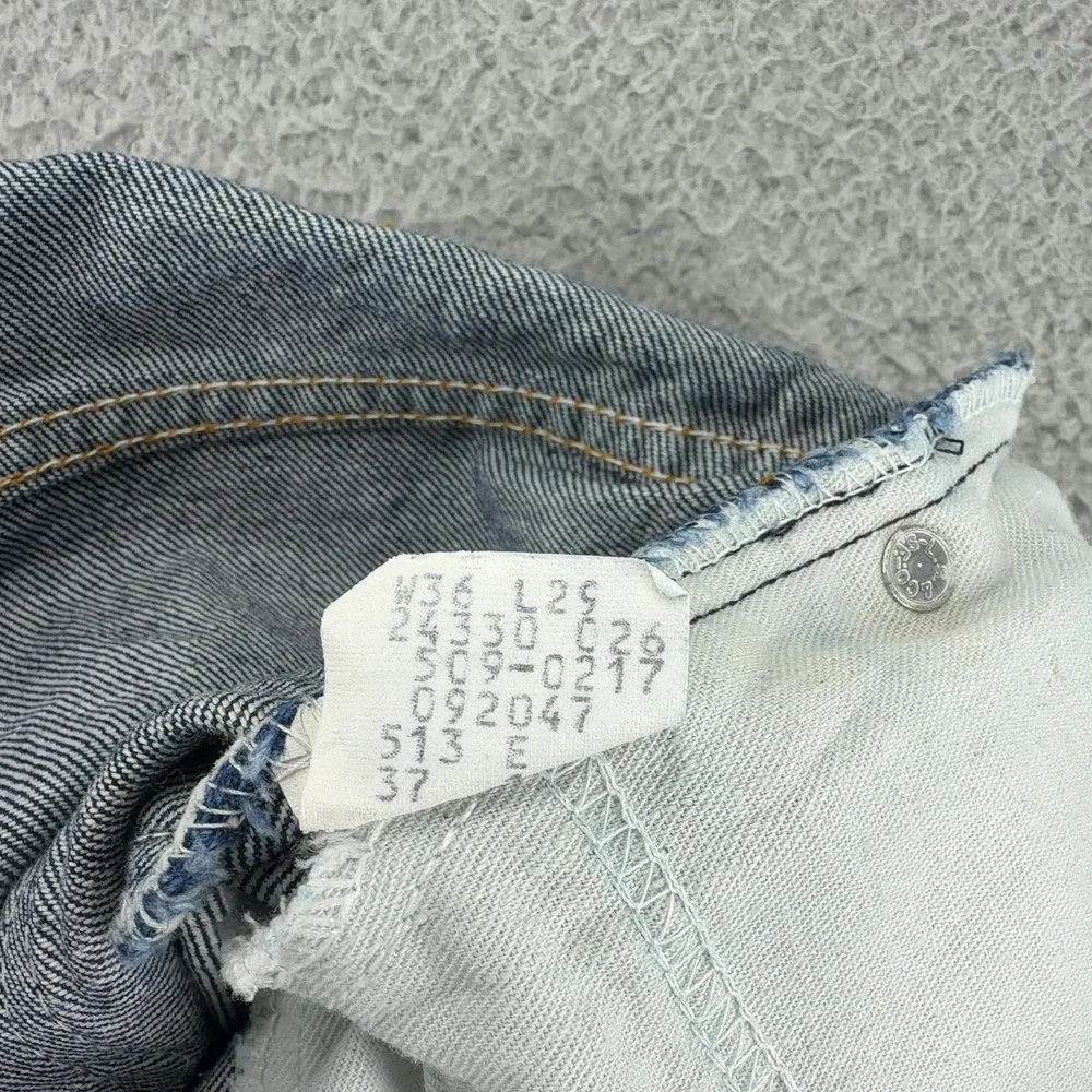 Vintage Levi's 509 Orange Tab Cut Off Denim Shorts Mens 36 USA Made Frayed Hem
